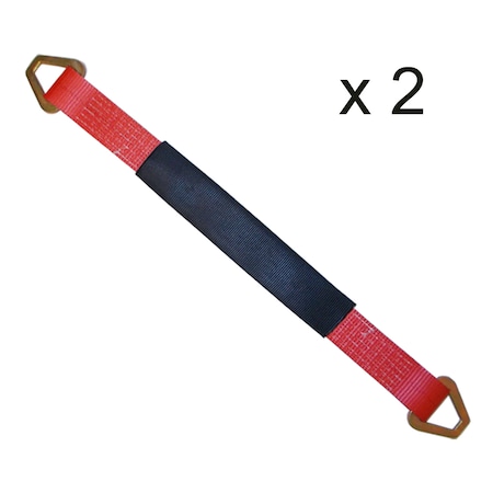 Tie 4 Safe 2" x 18" Axle Straps w/ Sleeve & D Rings, WLL: 3, 333 lbs., PK2 RT41A-18M18-R-C-2